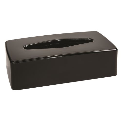 Wescon Sussex Flat Tissue Box Cover, Black